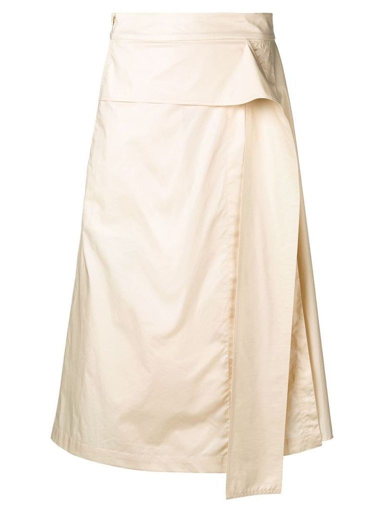 SPORTMAX cream pleated skirt - NEUTRALS