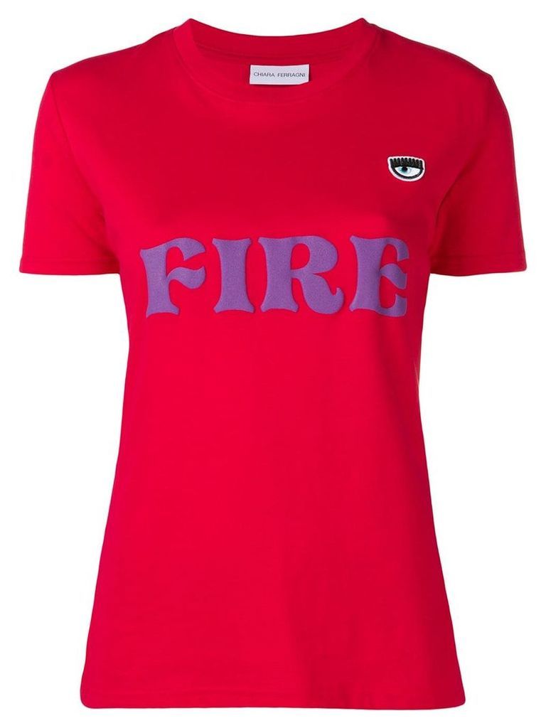 Chiara Ferragni fire print T-shirt - Red