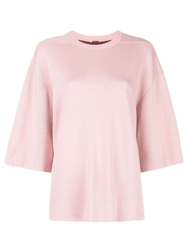 Adam Lippes double faced cropped sleeve tee - Pink