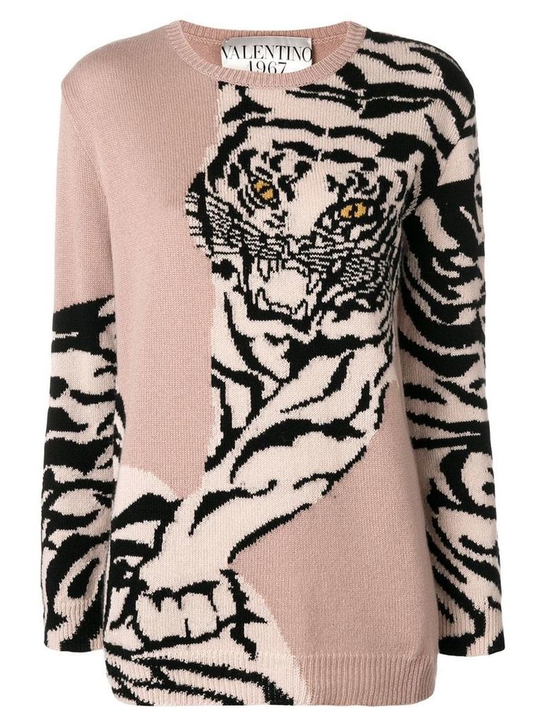 Valentino tiger pattern sweater - Neutrals