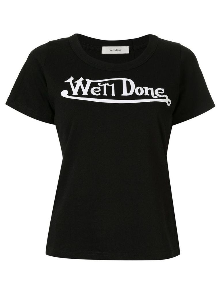 We11done logo print T-shirt - Black