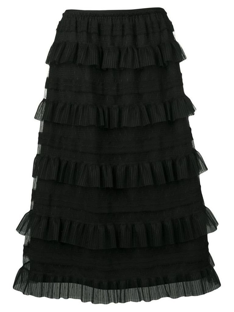 Red Valentino ruffle tiered skirt - Black