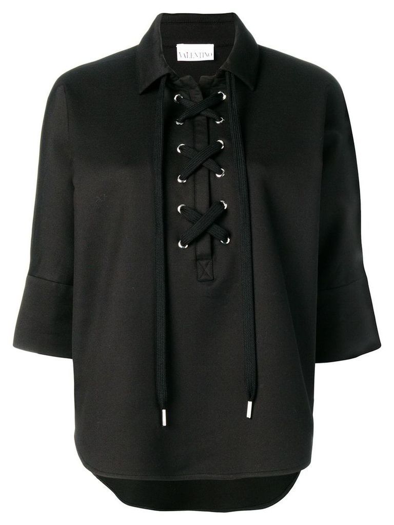 Red Valentino lace-up blouse - Black