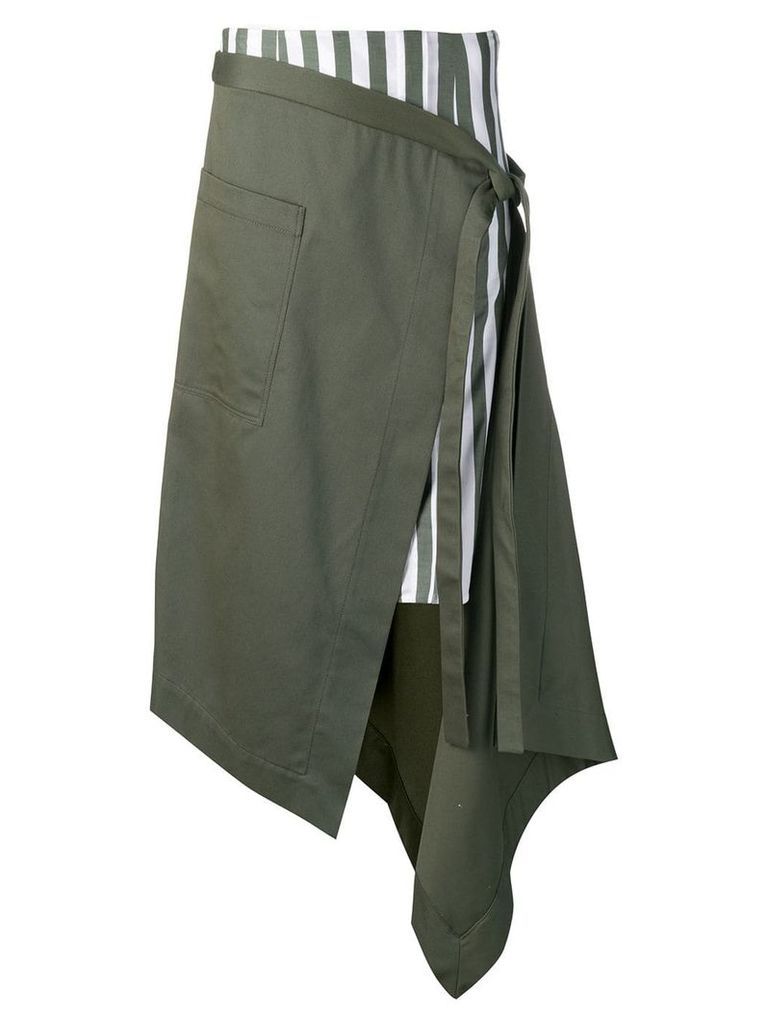 Monse asymmetric apron wrap skirt - Green