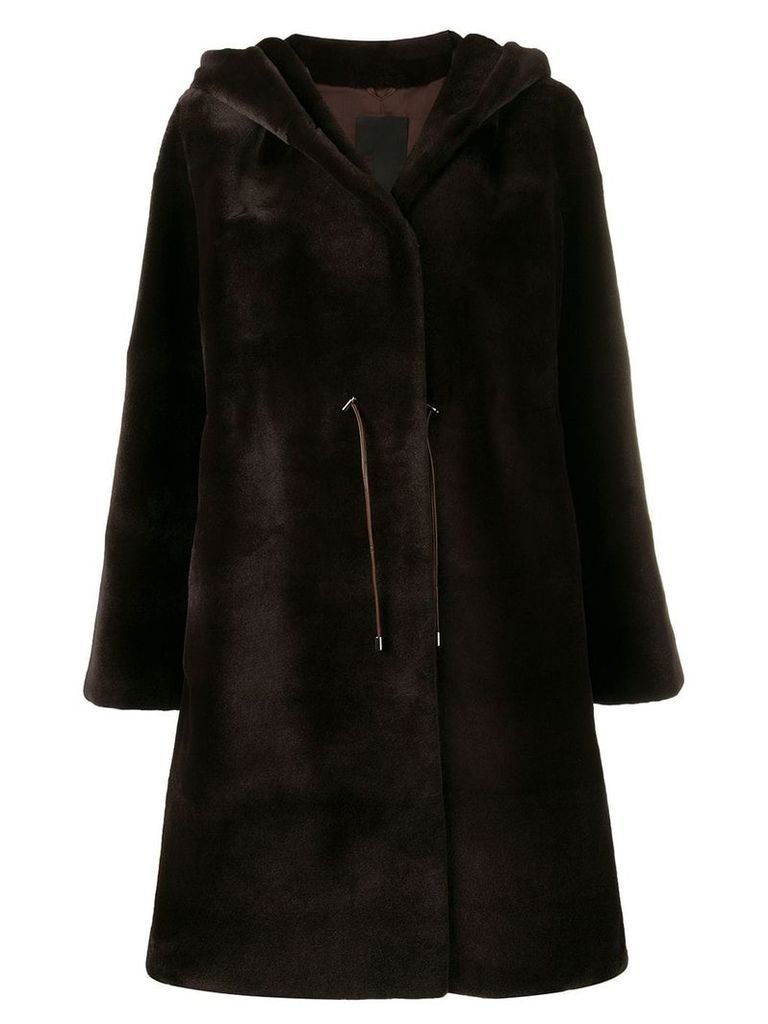 Liska hooded midi coat - Brown