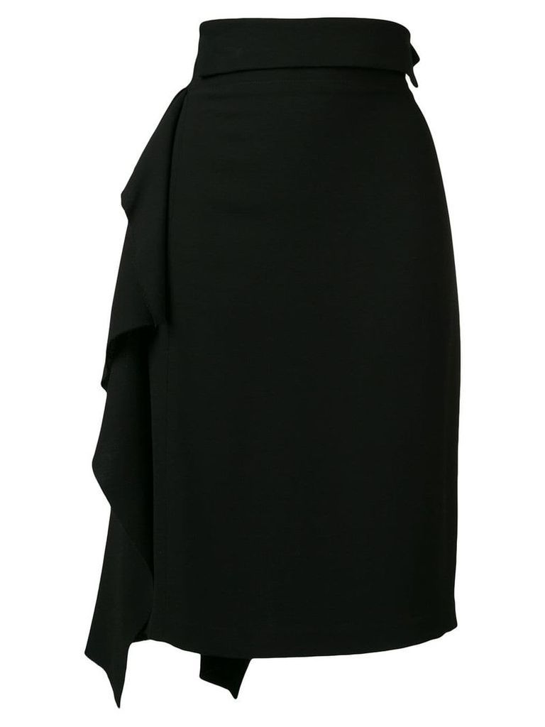 Maison Flaneur ruffle pencil skirt - Black