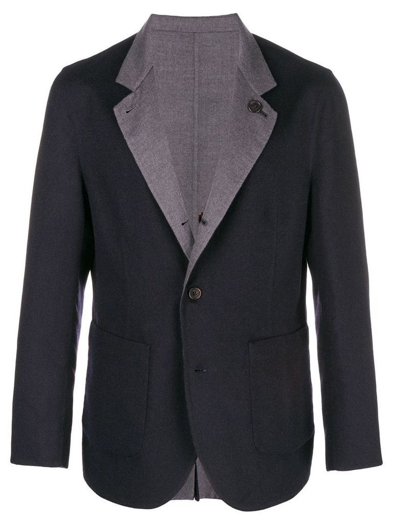 Brunello Cucinelli contrast collar blazer - Blue