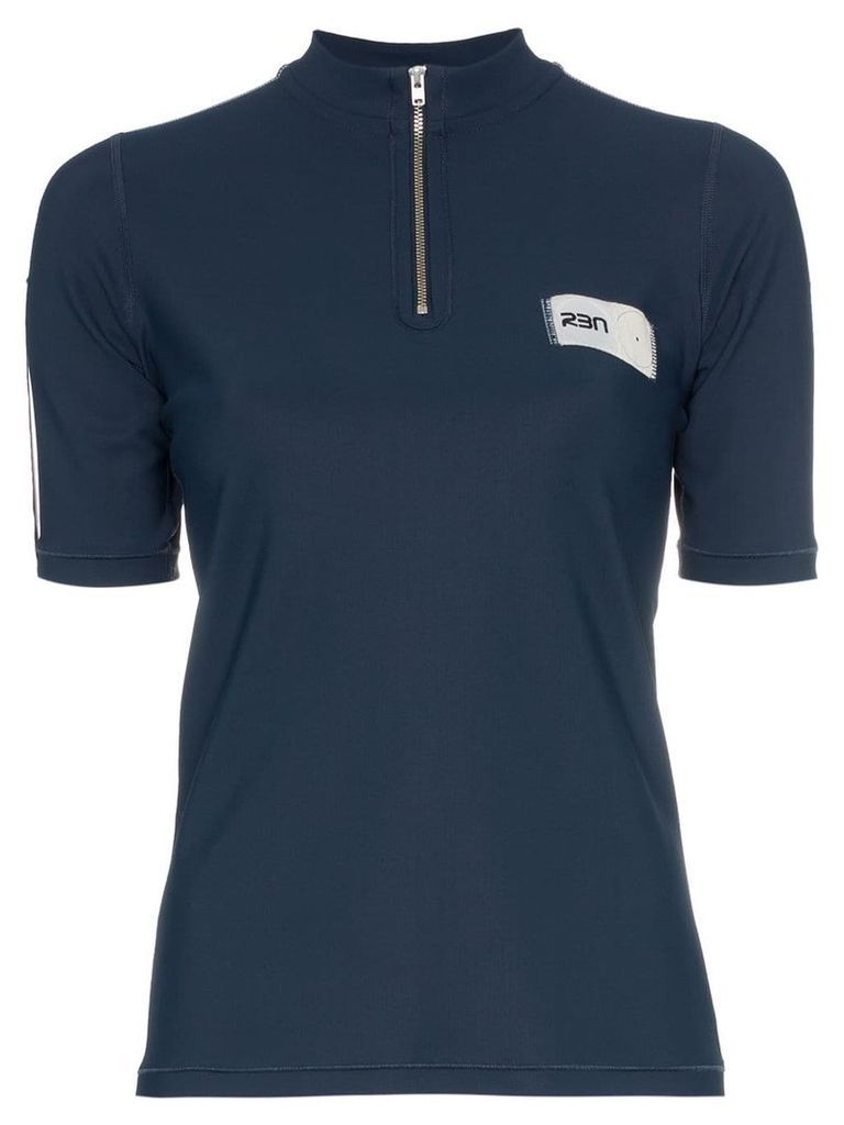 RBN X Bjorn Borg zip neck logo label polo shirt - Blue