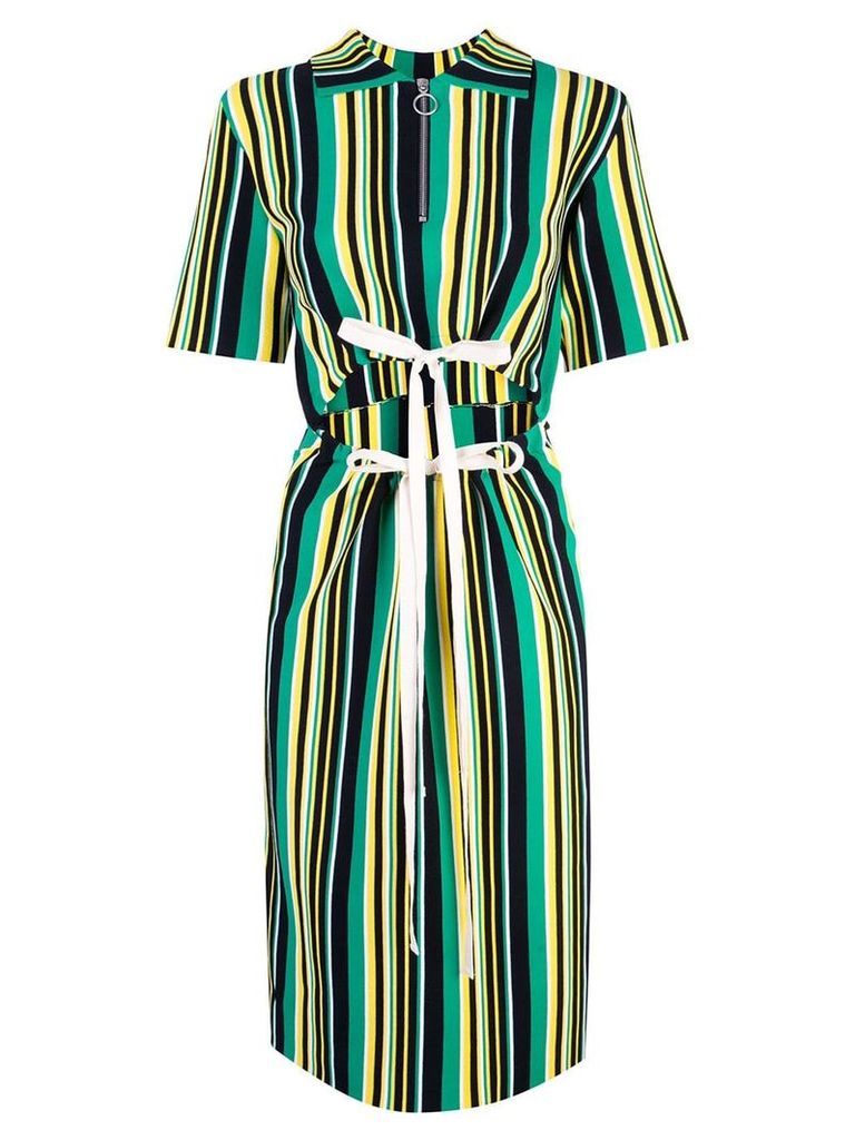 Proenza Schouler striped knit cut-out dress - Green