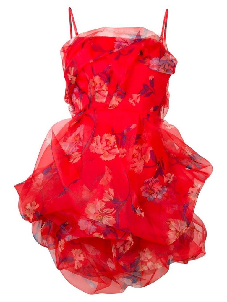 Ermanno Scervino mini ruffle floral dress - Red