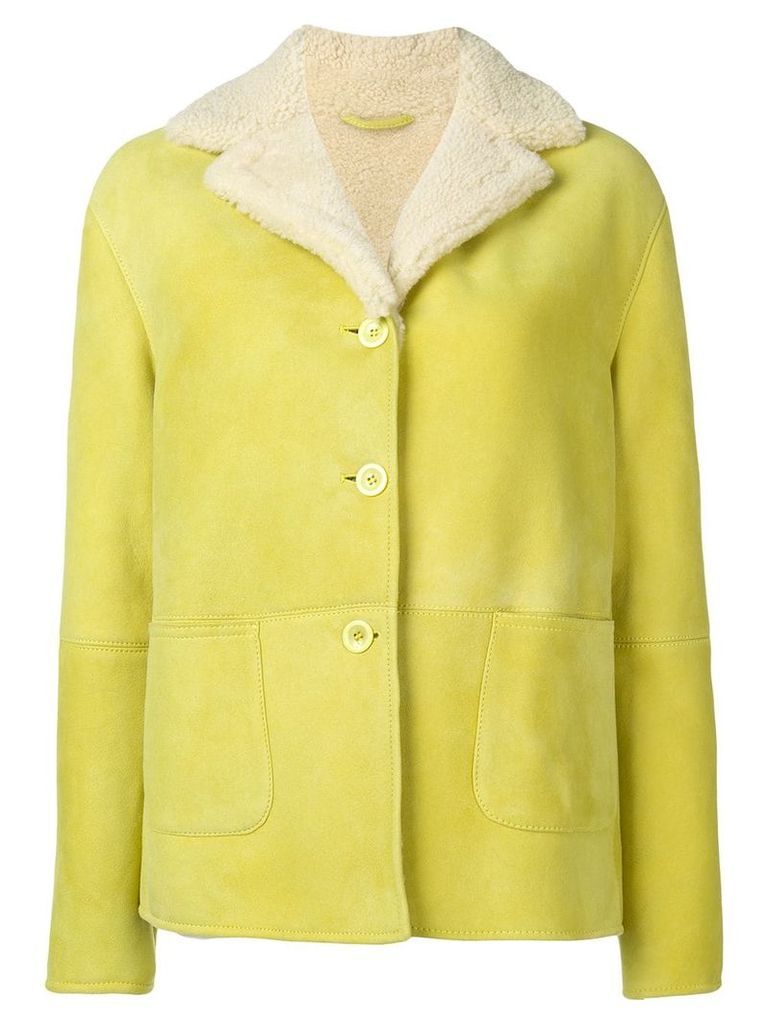 Ermanno Scervino single breasted shearling jacket - Green