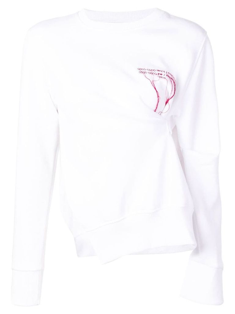 Rokh asymmetric side slit sweatshirt - White
