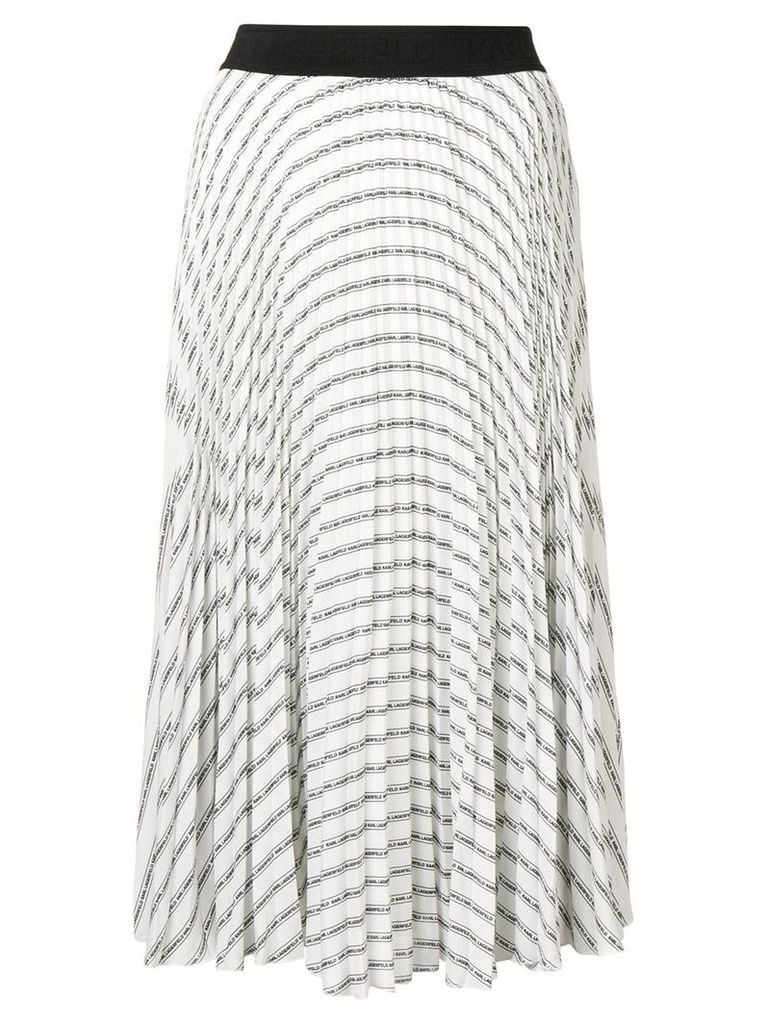 Karl Lagerfeld pleated logo skirt - White