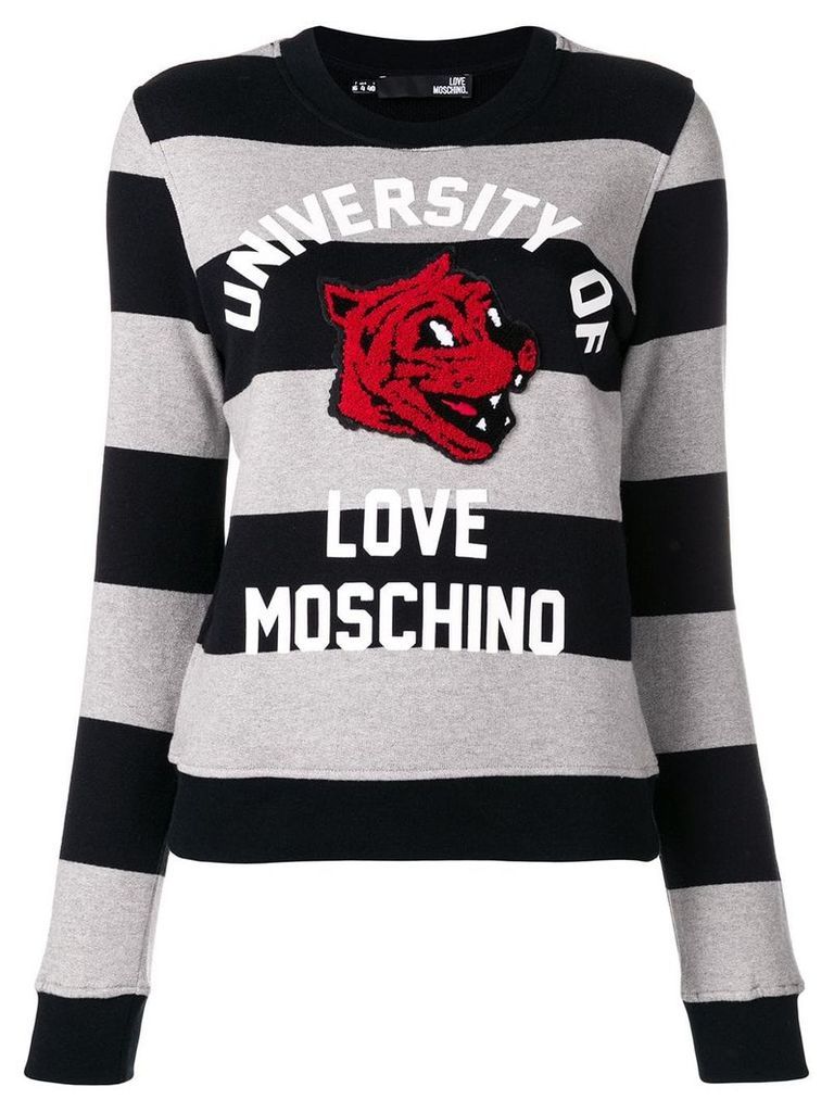 Love Moschino striped university jumper - Black