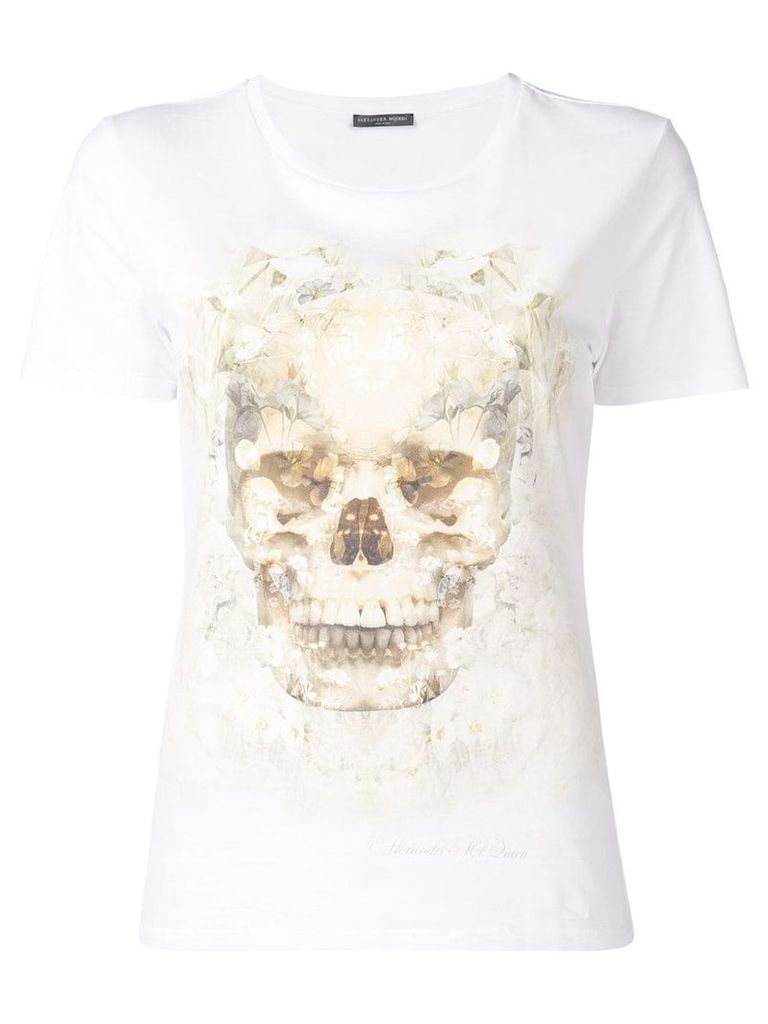 ALEXANDER MCQUEEN floral skull print T-shirt - White