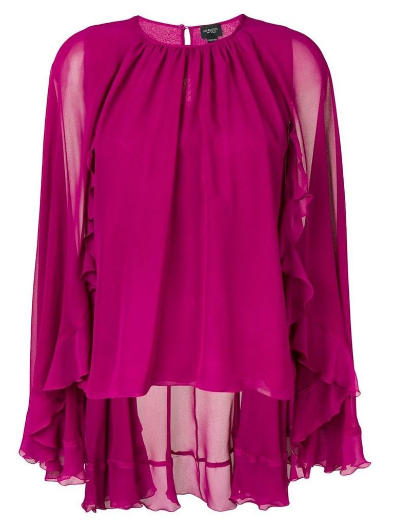 Giambattista Valli cape style ruffle blouse - PURPLE