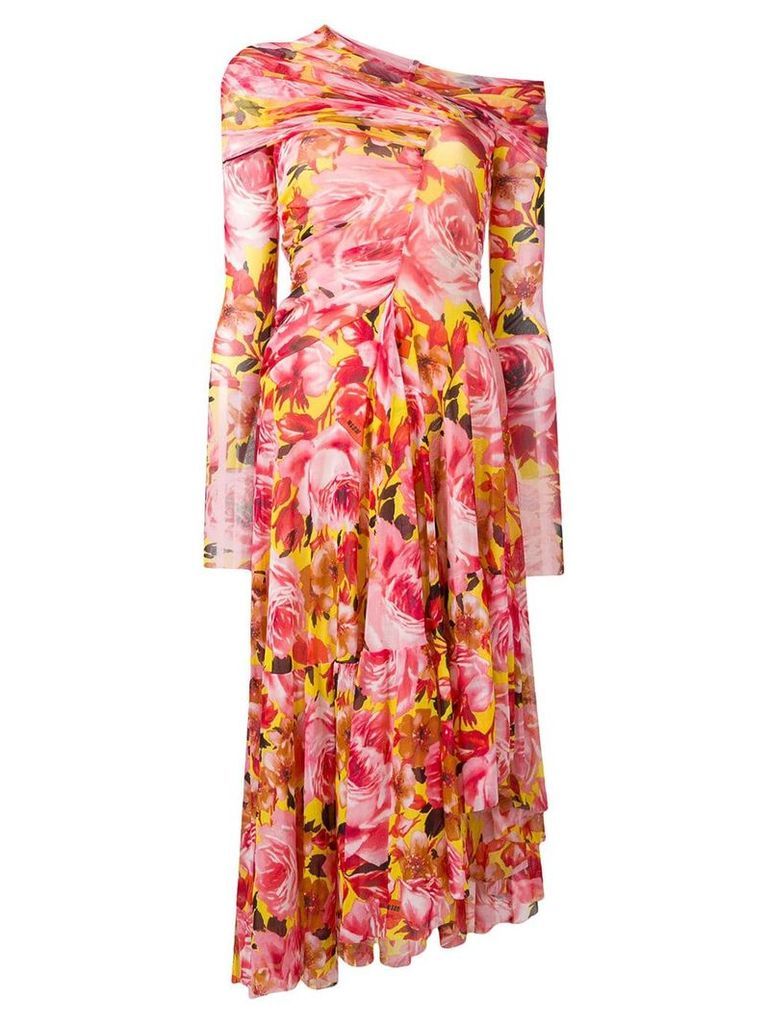 MSGM floral print asymmetric dress - PINK