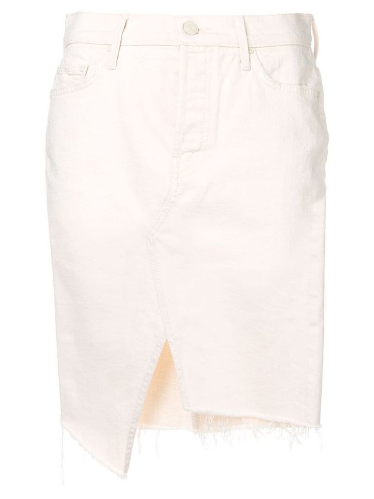 Mother asymmetric denim skirt - White