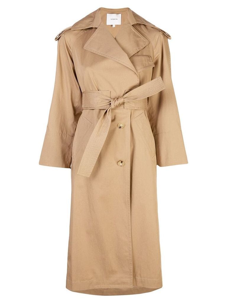 Vince belted trench coat - NEUTRALS