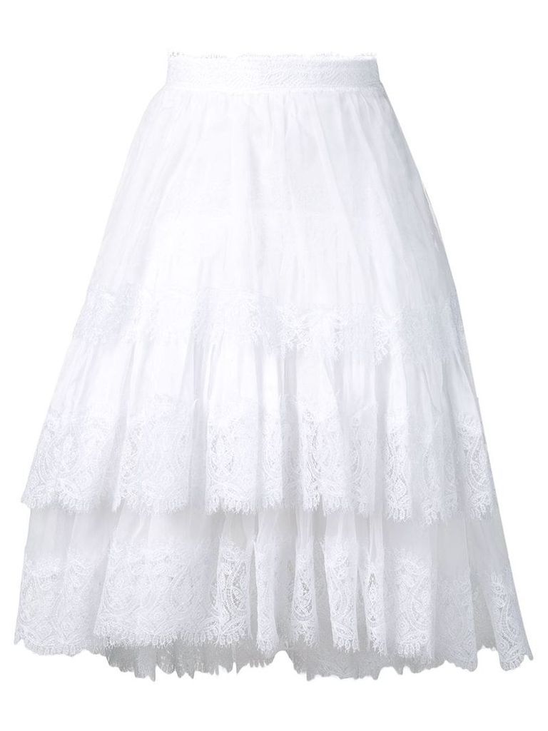 Ermanno Scervino short ruffled skirt - White