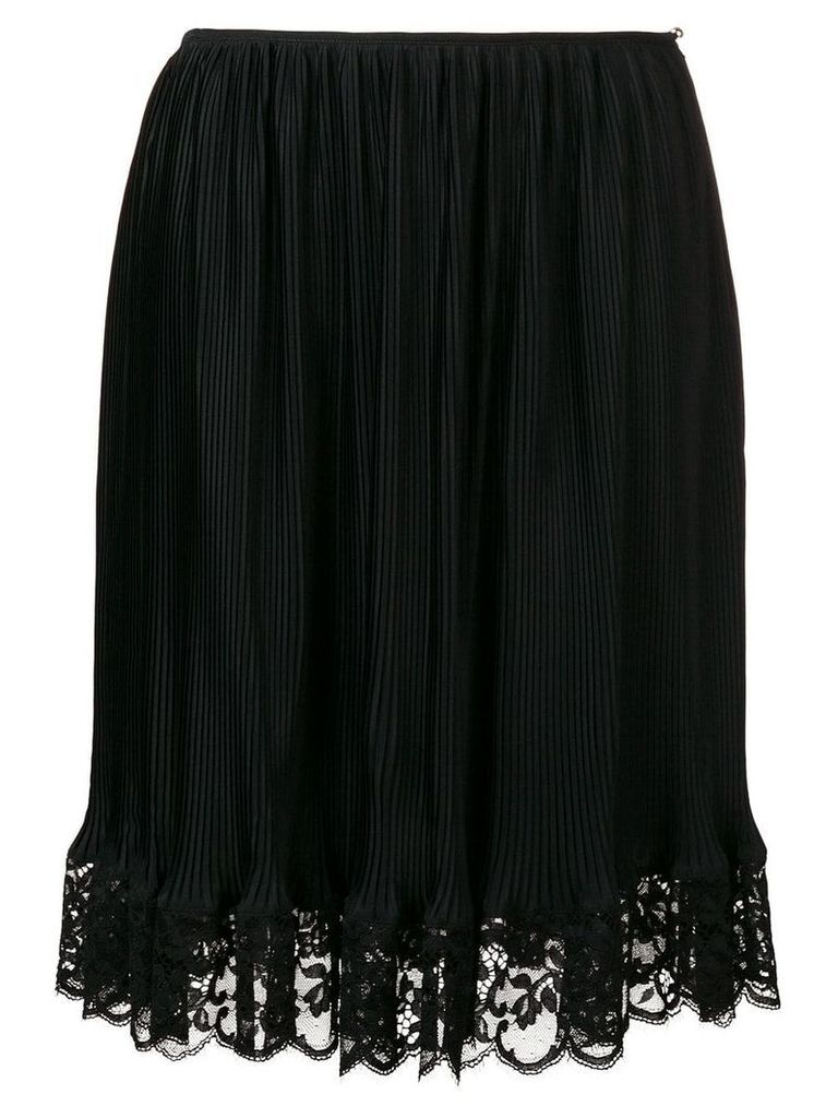 Paco Rabanne lace trimmed straight skirt - Black