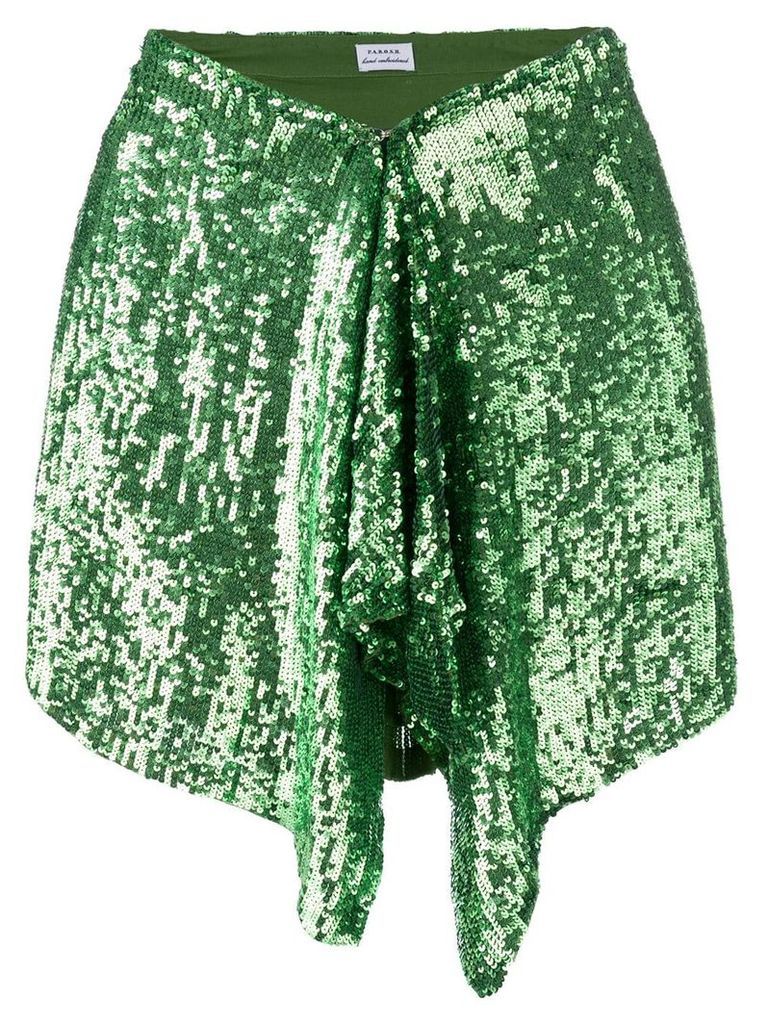 P.A.R.O.S.H. green sequin skirt