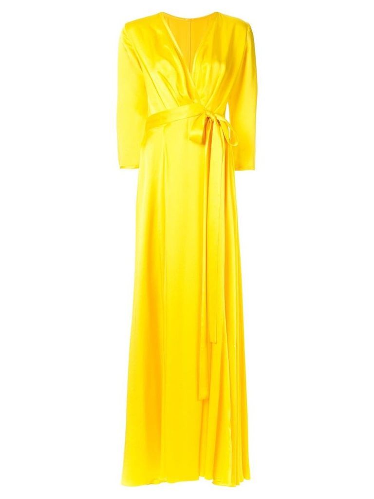 Rhea Costa structured satin dress - Yellow