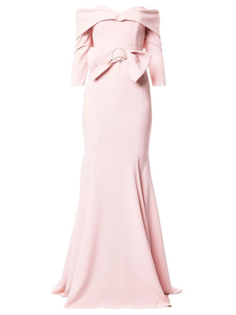 Rhea Costa off-the-shoulder gown - Pink