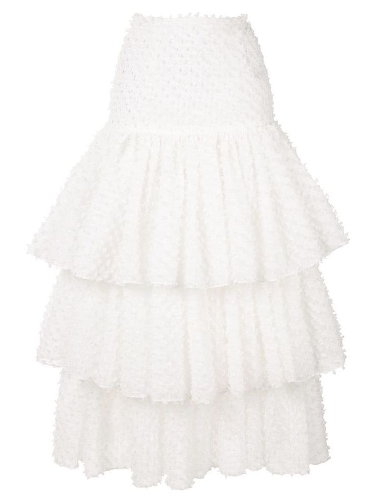 Bambah fuzzy ruffle skirt - White