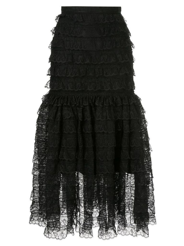 Bambah victorian lace midi skirt - Black