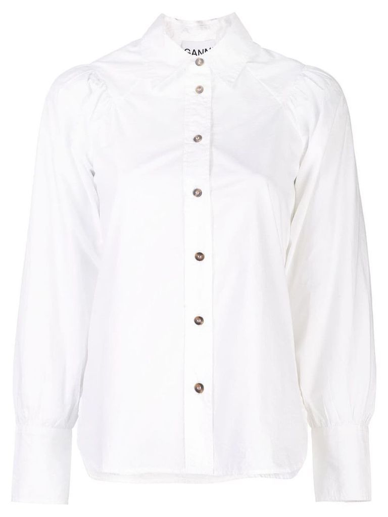 GANNI ruched shirt - White