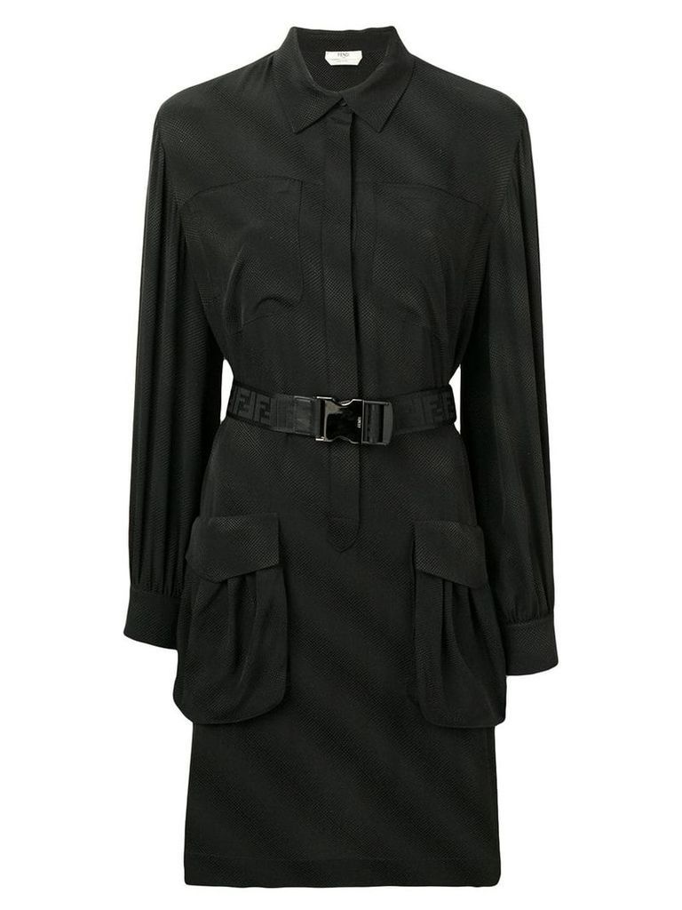 Fendi belted shirt dress - Black