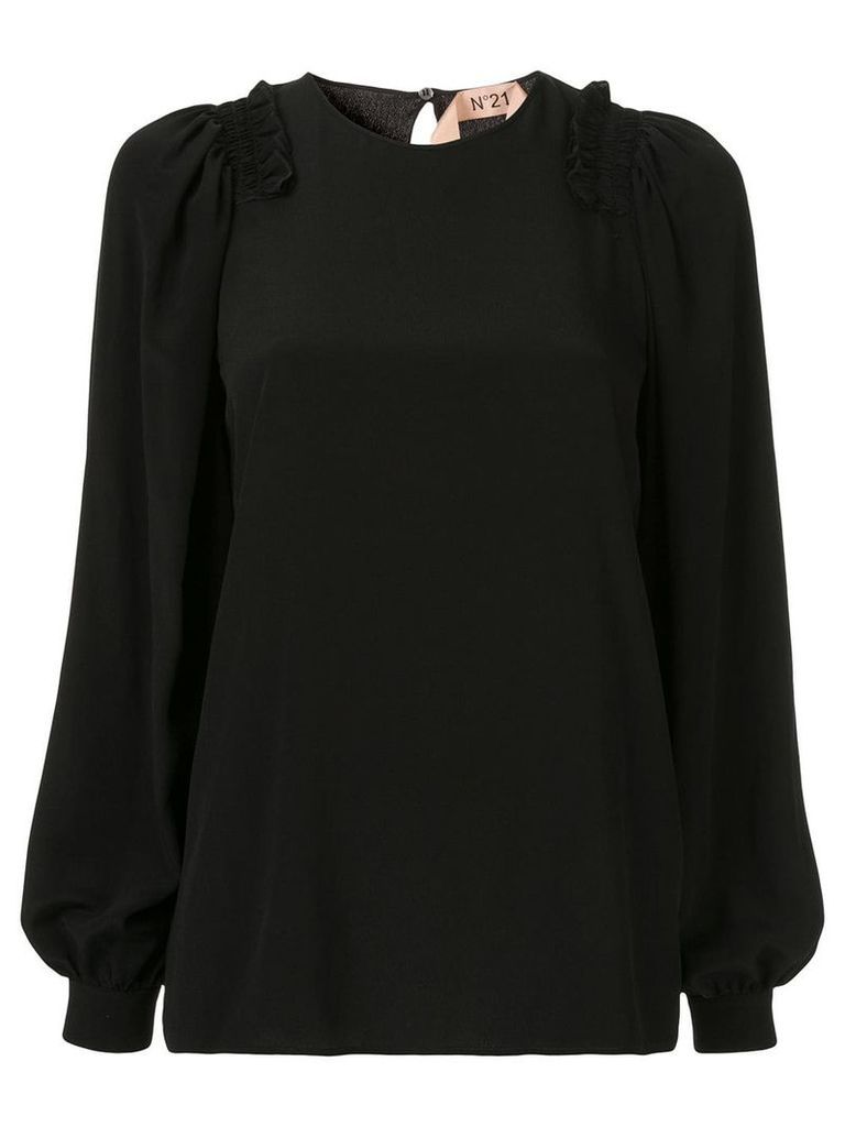 Nº21 ruffle details blouse - Black