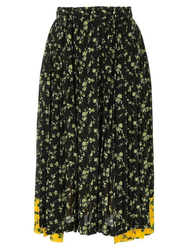 Nº21 floral print pleated skirt - Black