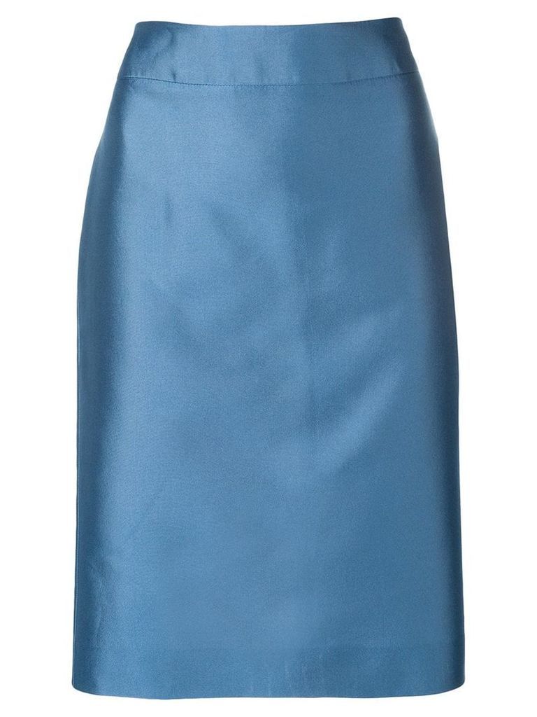 Emporio Armani metallic pencil skirt - Blue