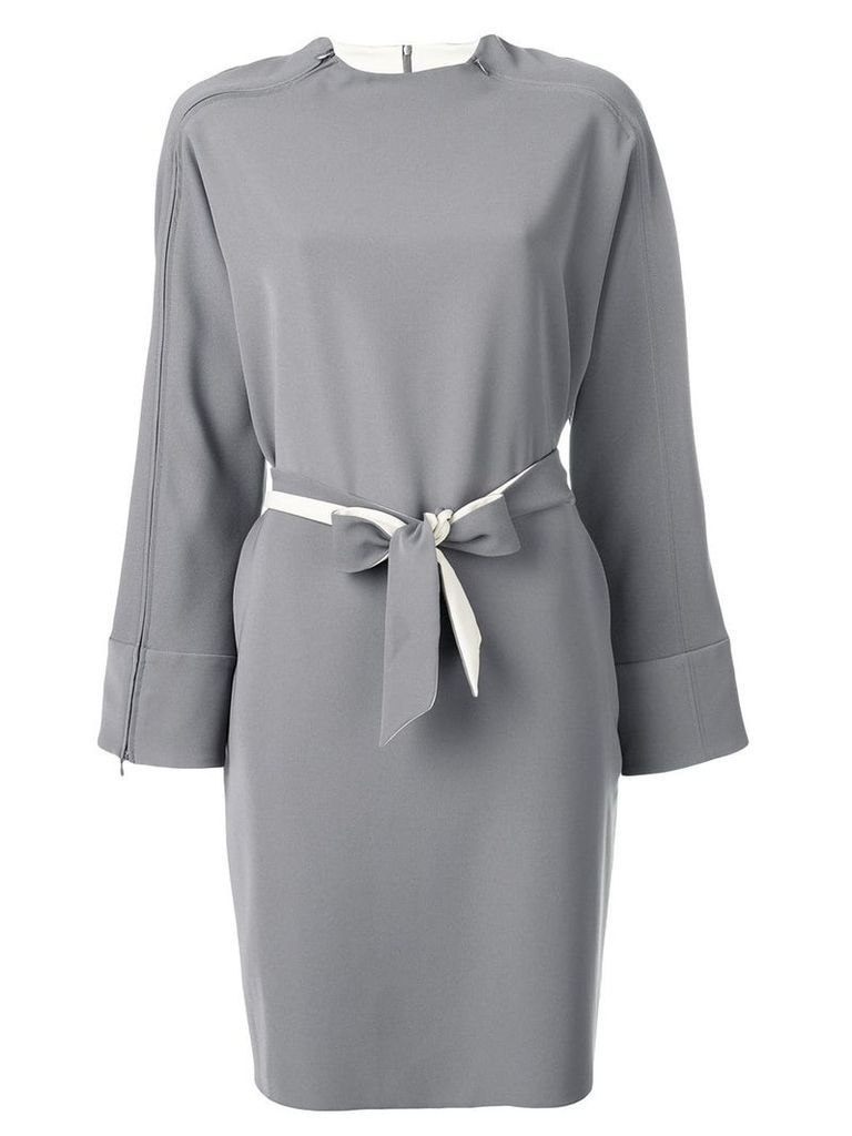 Emporio Armani belted zipped dress - Grey