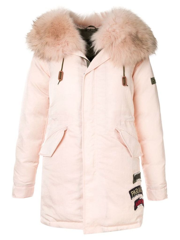 Mr & Mrs Italy fur-trim hooded parka coat - PINK
