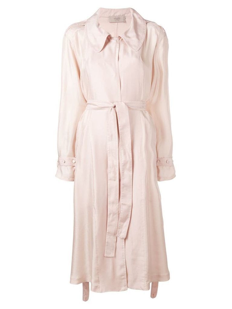 Maison Flaneur belted mid-length coat - Pink