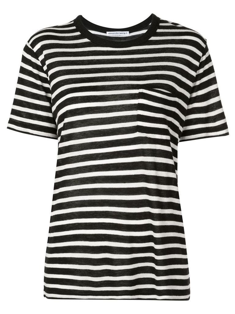 T By Alexander Wang horizontal striped T-shirt - Black