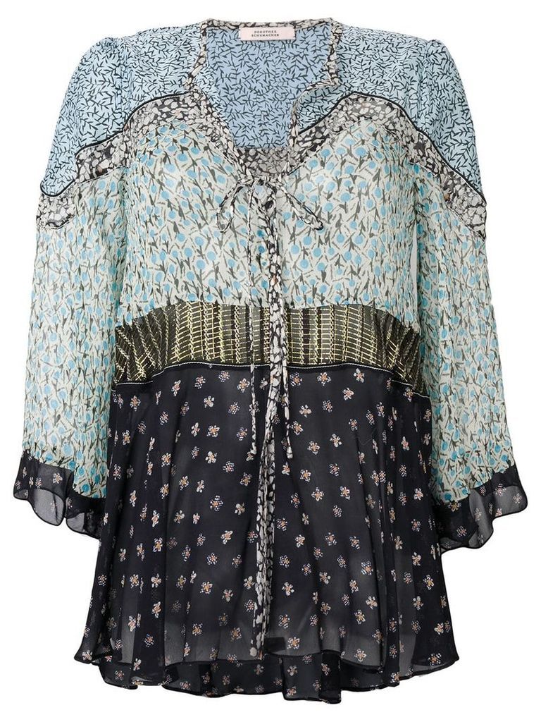 Dorothee Schumacher contrast embroidered blouse - Blue