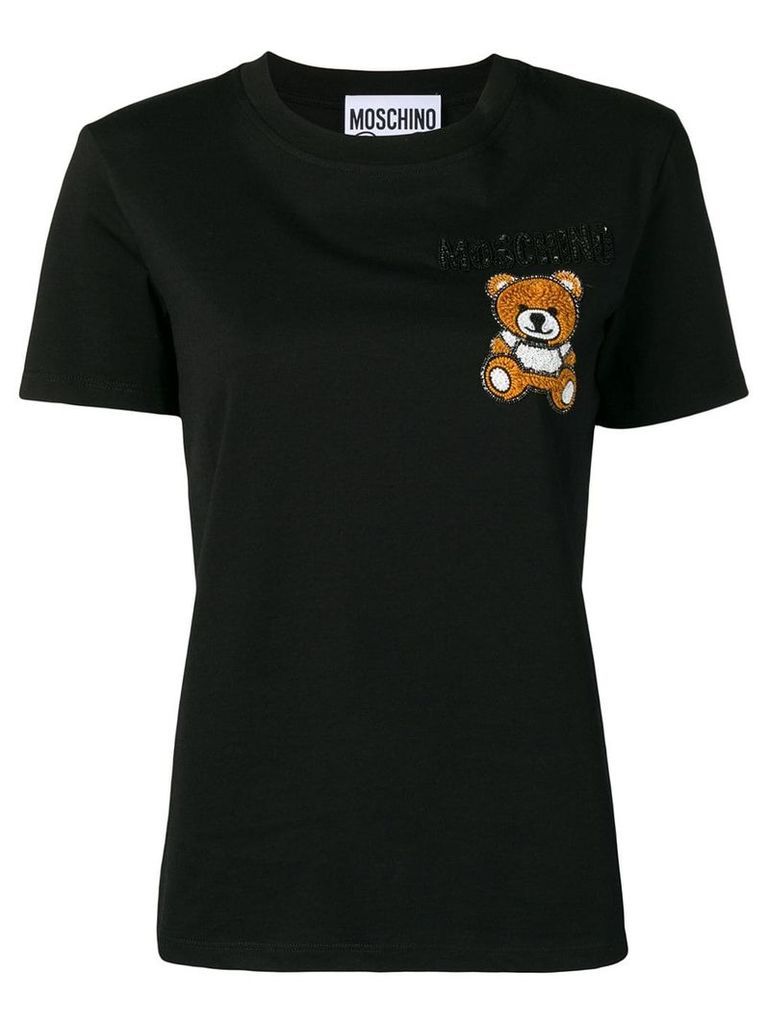 Moschino Bear embroidered T-shirt - Black