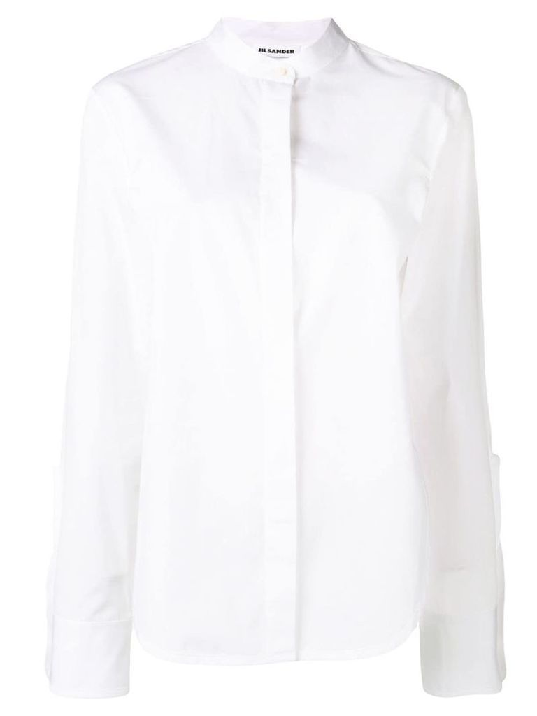 Jil Sander mandarin collar shirt - White