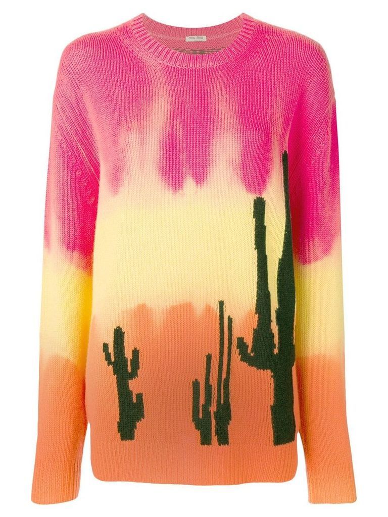 Miu Miu intarsia cactus sweater - Red