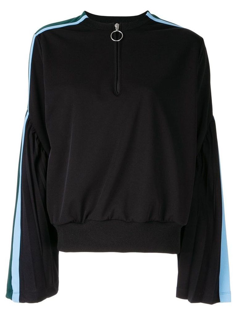 Facetasm flared sleeved henley sweatshirt - Black
