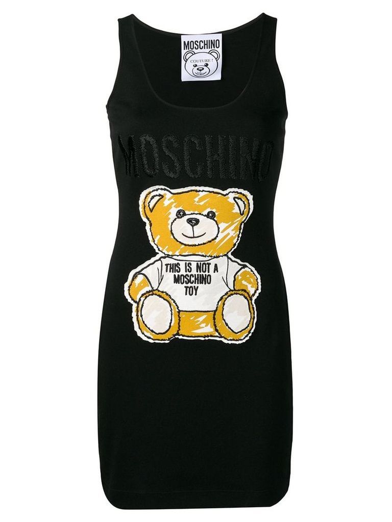 Moschino Sketch Bear tank dress - Black