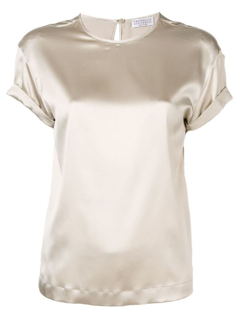 Brunello Cucinelli brass-embellished blouse - Grey