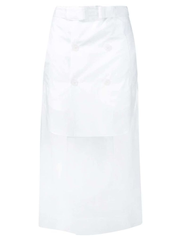 Maison Margiela sheer panel skirt - White