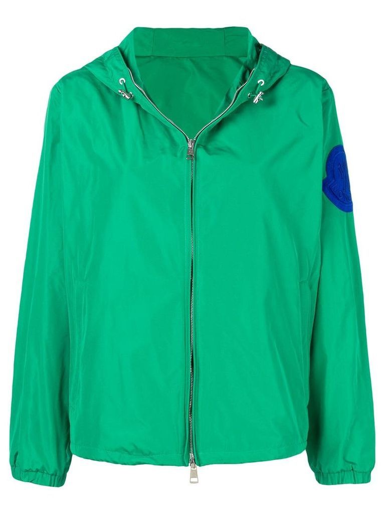 Moncler logo patch windbreaker jacket - Green