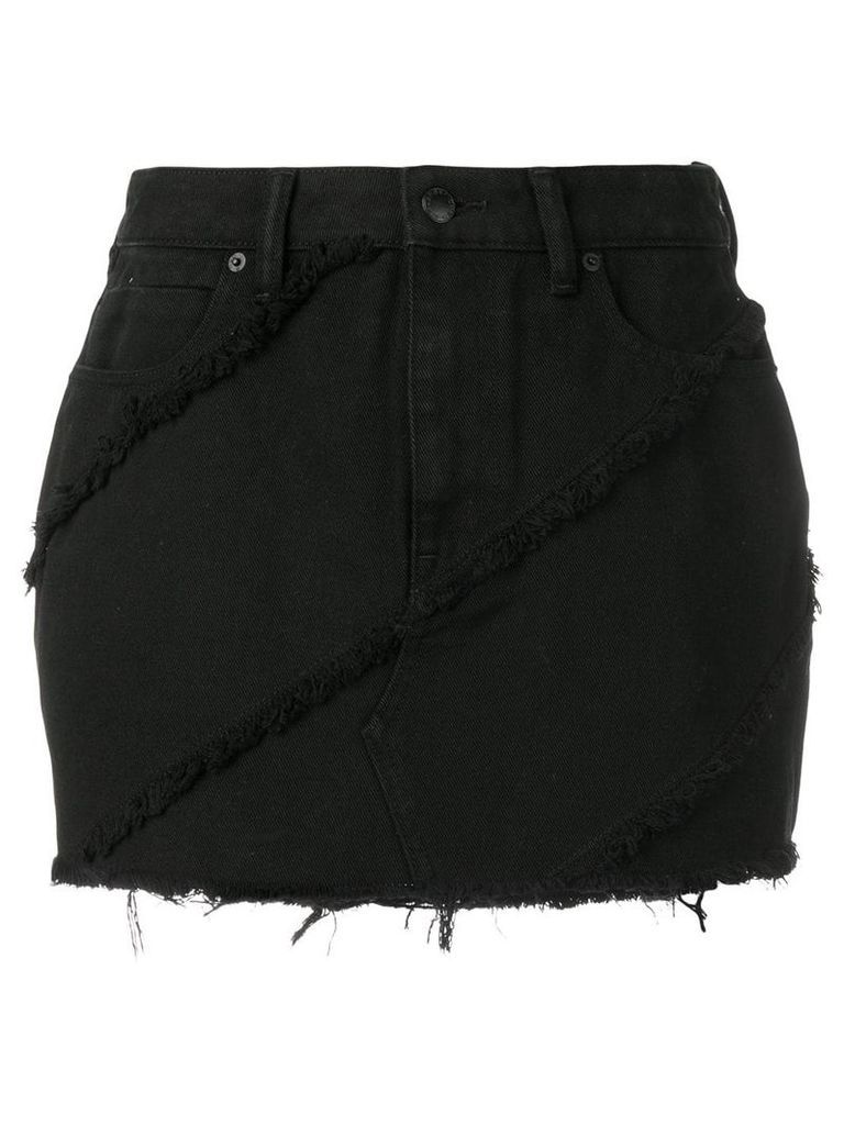 T By Alexander Wang frayed denim skirt - Black