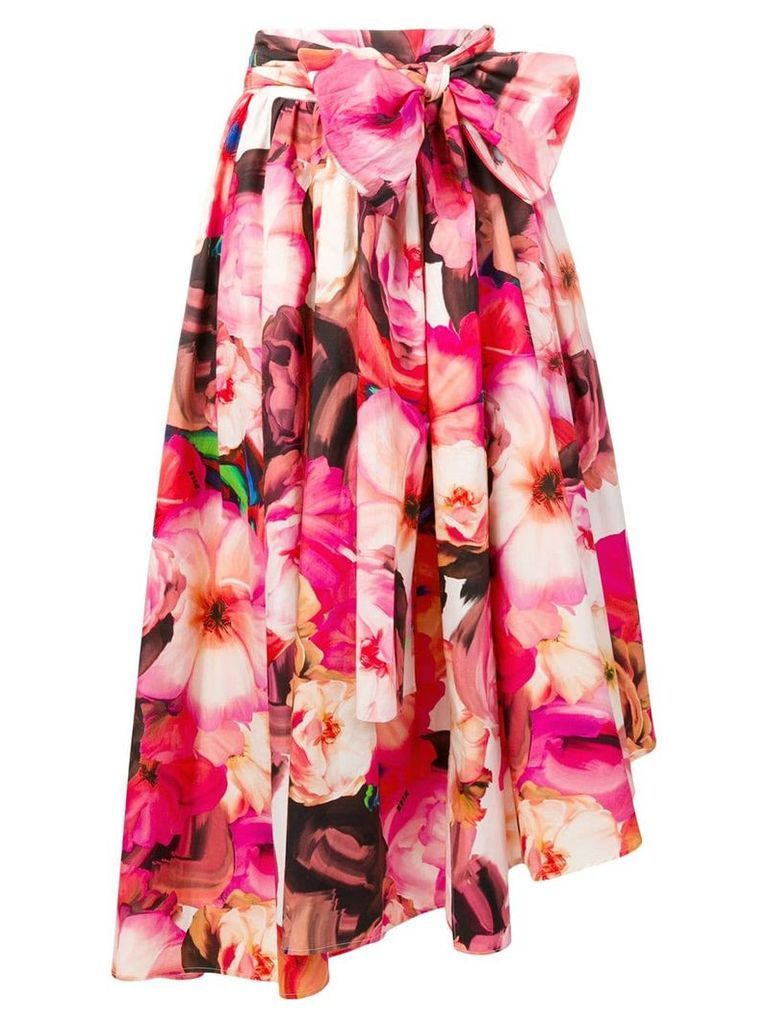 MSGM flared floral print skirt - PINK